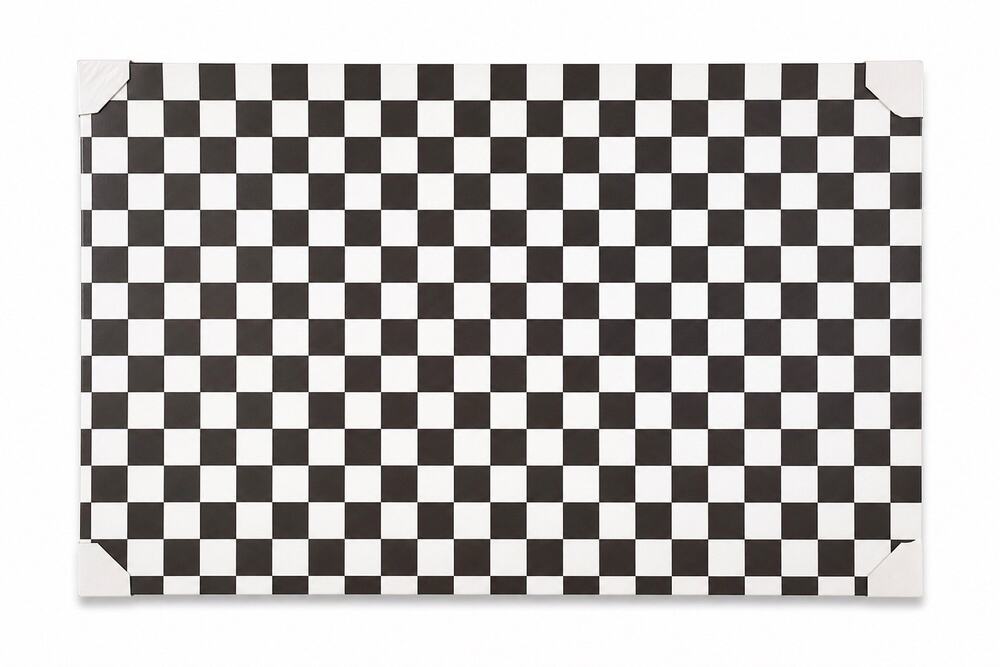Black White Checkered Wall Art Canvas Modern Large Decor 35.5x24